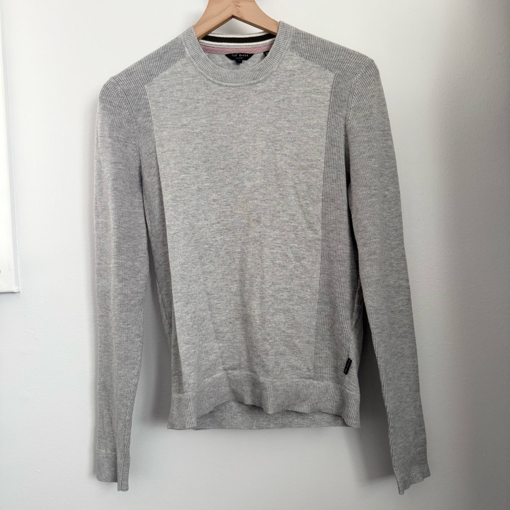 Ted Baker London men Small Foundit Raglan Crew Neck Sweater Minimal Office Work
